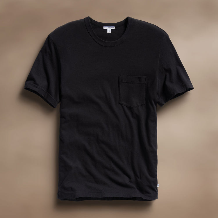 Lightweight Jersey Pocket Tee in Black | James Perse Los Angeles