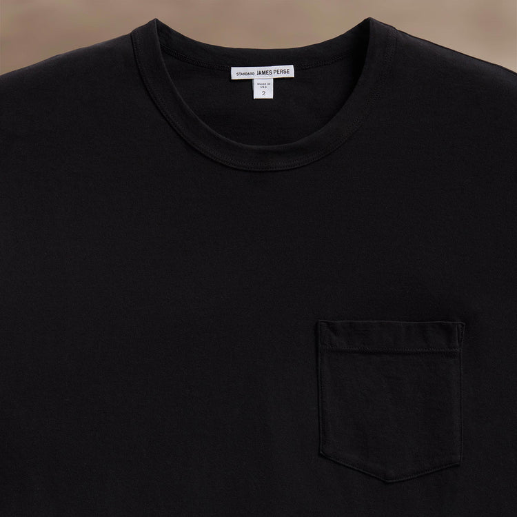 Lightweight Jersey Pocket Tee in Black | James Perse Los Angeles