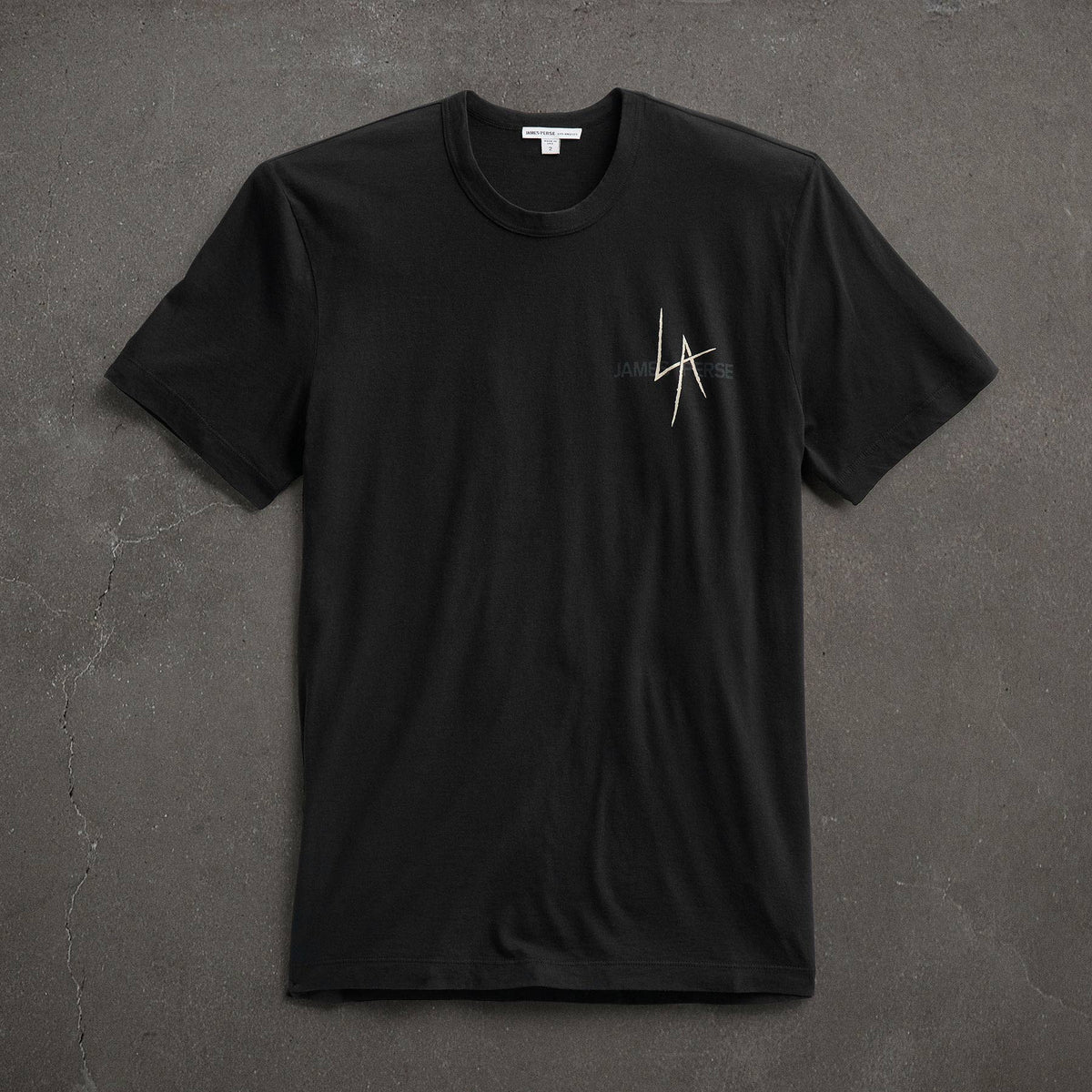 JP x LA in Short Sleeve Crew in Black | James Perse Los Angeles