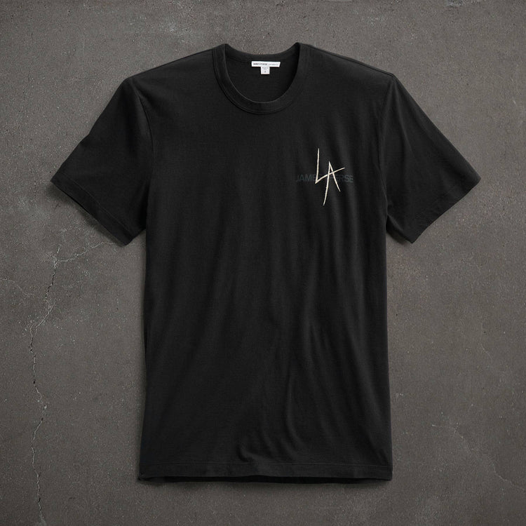 JP x LA in Short Sleeve Crew in Black | James Perse Los Angeles
