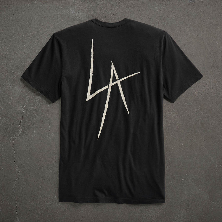 JP x LA in Short Sleeve Crew in Black | James Perse Los Angeles