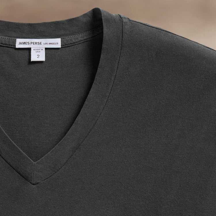 Short Sleeve V Neck in Carbon Pigment | James Perse Los Angeles