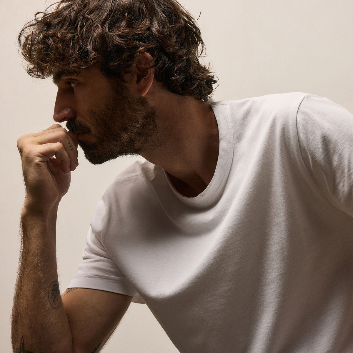 Heavy Luxe Jersey Crew in White | James Perse Los Angeles