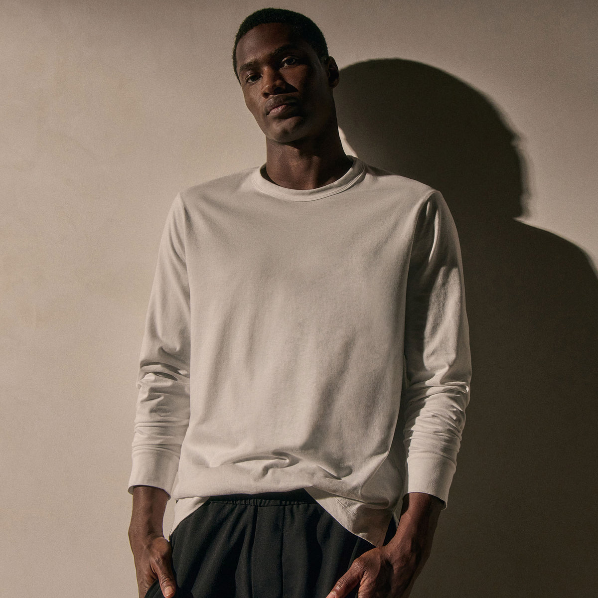 Heavy Luxe Jersey Long Sleeve in White | James Perse Los Angeles
