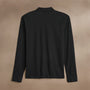 Heavy Luxe Jersey Long Sleeve Polo  in Black | James Perse Los Angeles