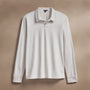 Heavy Luxe Jersey Long Sleeve Polo in Light Mist | James Perse Los Angeles