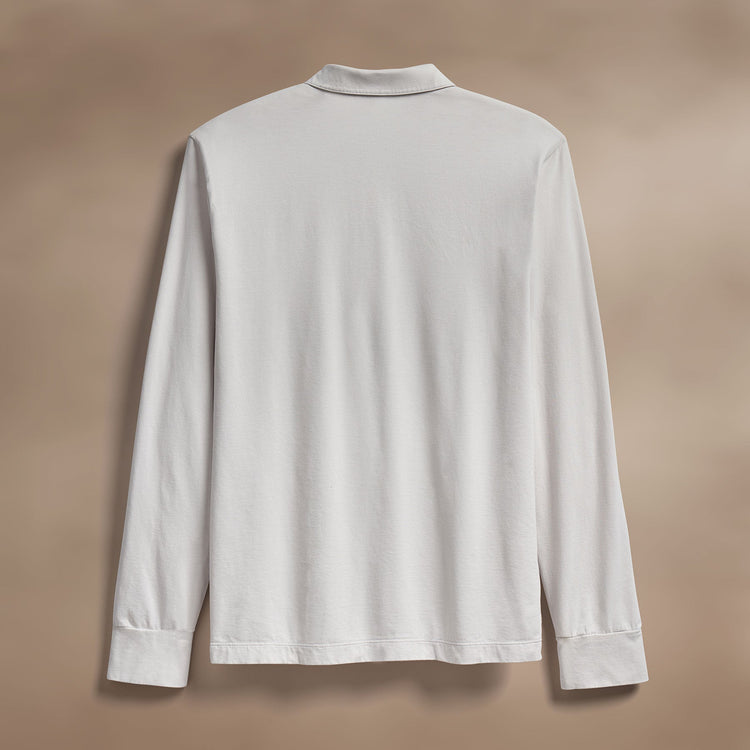 Heavy Luxe Jersey Long Sleeve Polo in Light Mist | James Perse Los Angeles