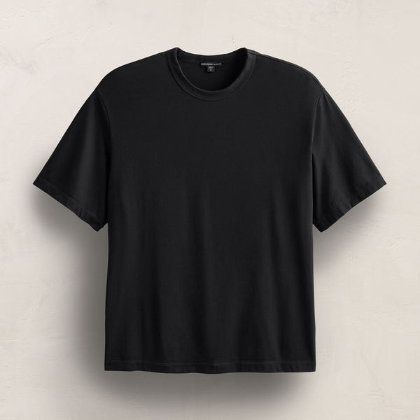 Heavy Luxe Jersey Oversized Crew in Black | James Perse Los Angeles