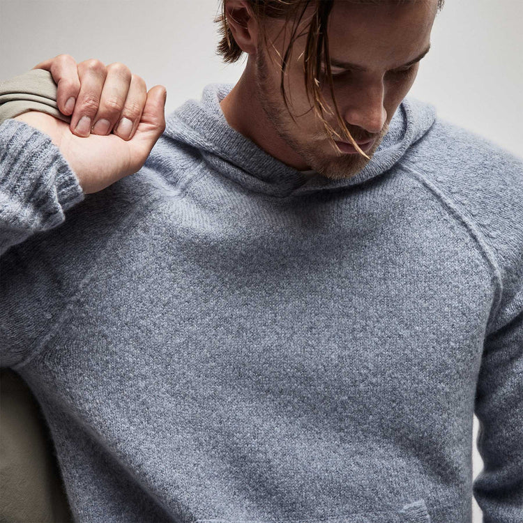 Mid Gauge Cashmere Hoodie in Atlantic | James Perse Los Angeles