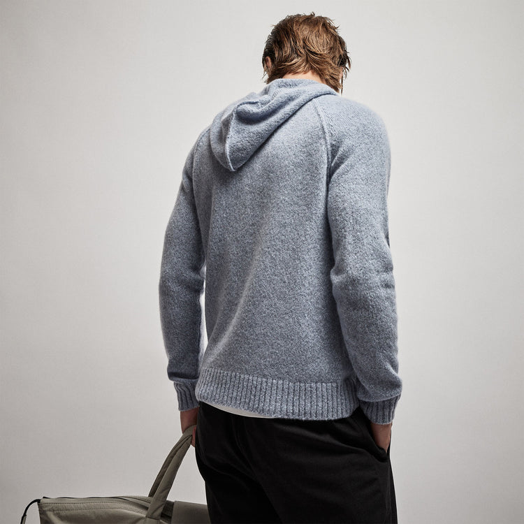 Mid Gauge Cashmere Hoodie in Atlantic | James Perse Los Angeles