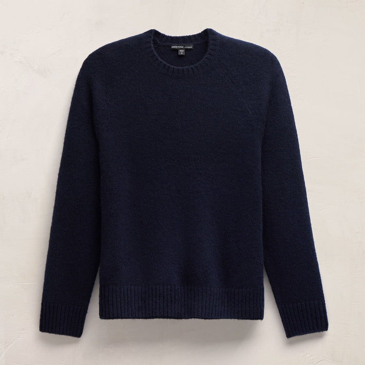 Lightweight Textured Cashmere Crew in Deep Navy | James Perse Los Angeles