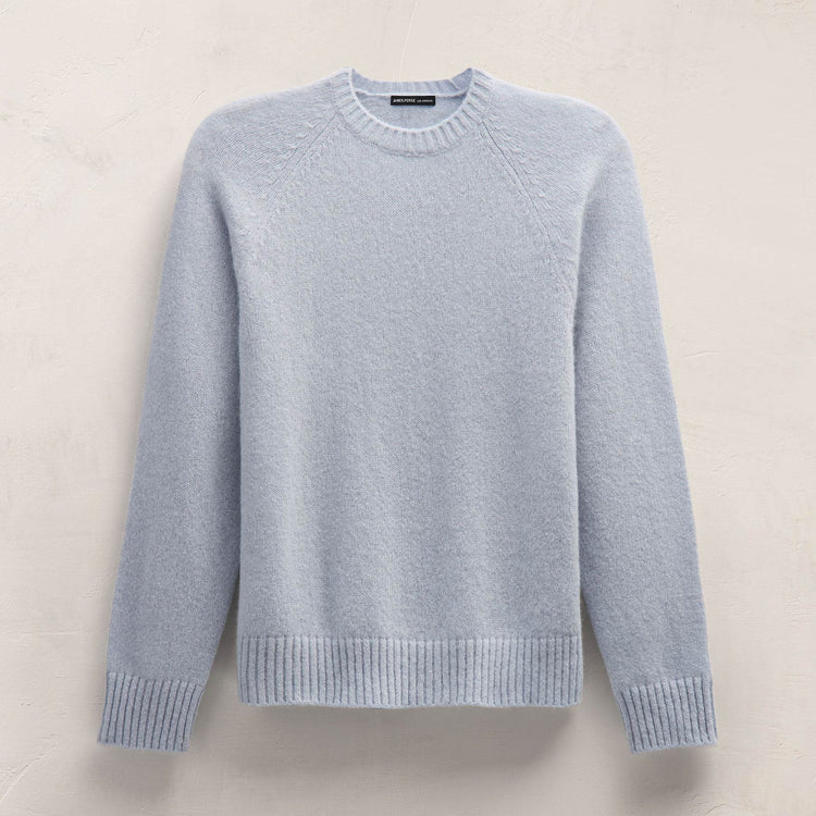 Lightweight Textured Cashmere Crew in Pale Blue | James Perse Los Angeles