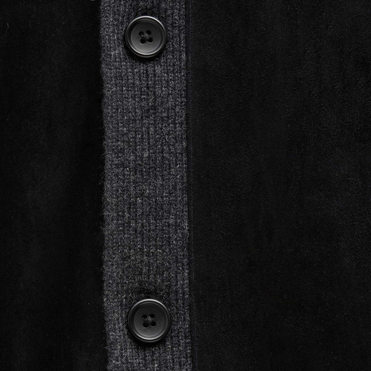 Suede Front Sweater Cardigan in Coal | James Perse Los Angeles