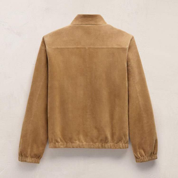 Suede Bomber Jacket in Sand | James Perse Los Angeles