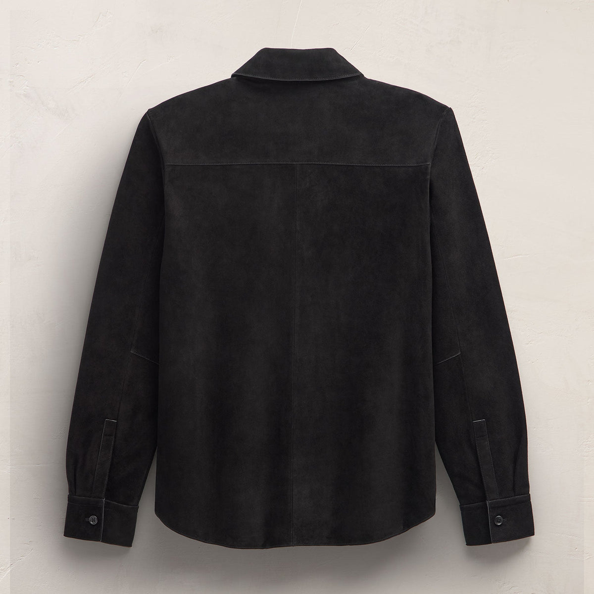 Suede Western Shirt in Black | James Perse Los Angeles