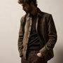 Suede Western Shirt in Caribou | James Perse Los Angeles