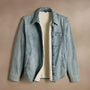 Fleece Line Denim Shirt Jacket  in Bleach Wash | James Perse Los Angeles