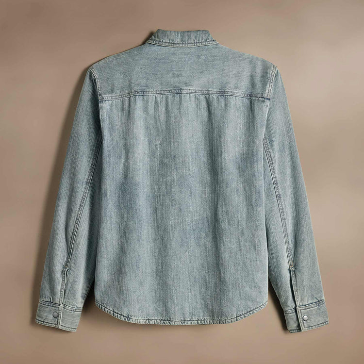 Fleece Line Denim Shirt Jacket  in Bleach Wash | James Perse Los Angeles