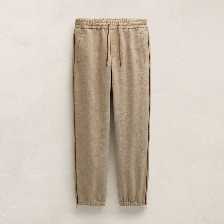 Suede Trimmed Track Pant in Natural/Tobacco | James Perse Los Angeles