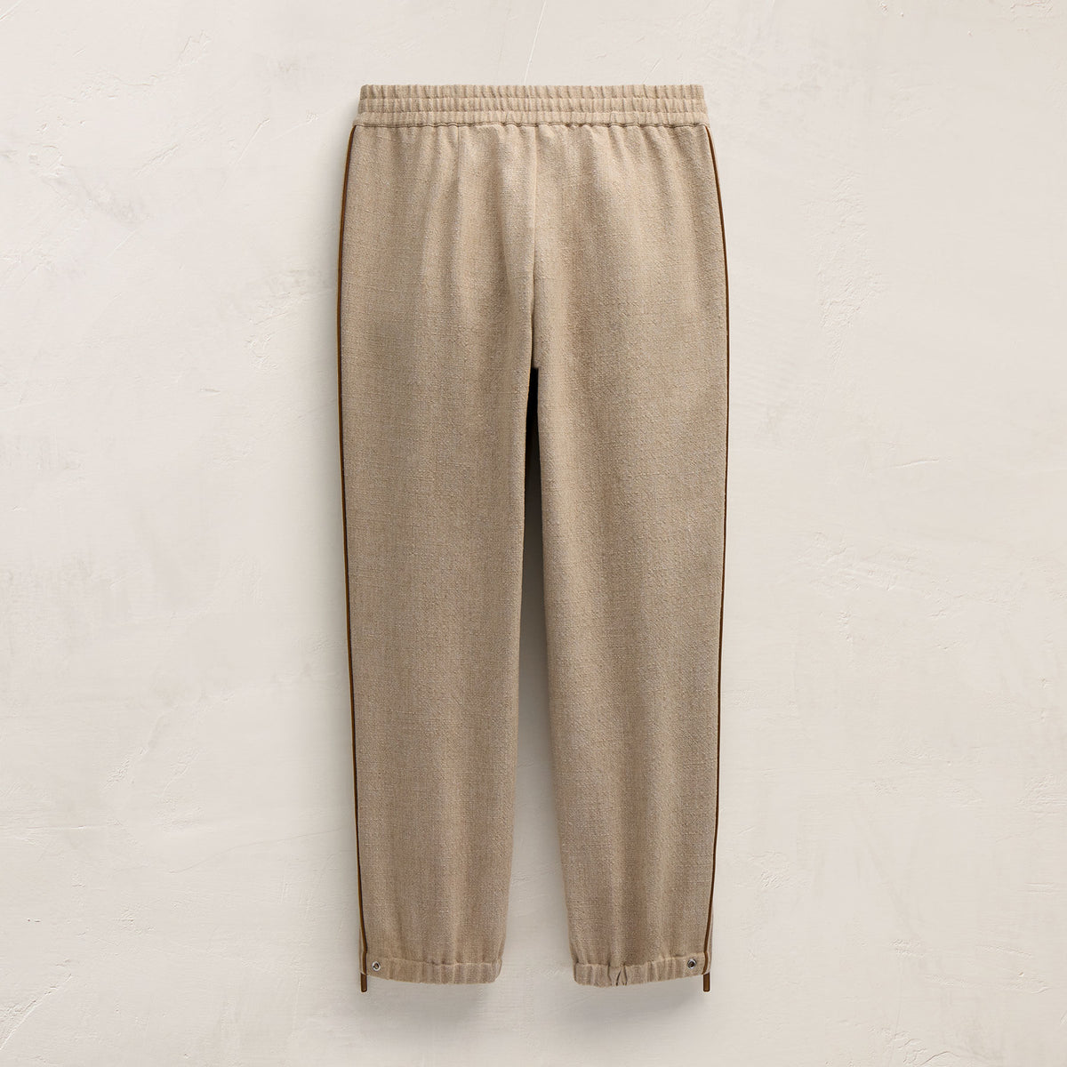 Suede Trimmed Track Pant in Natural/Tobacco | James Perse Los Angeles