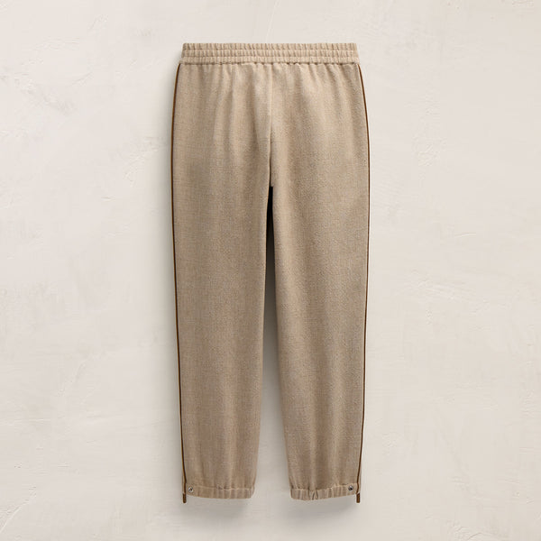 Suede Trimmed Track Pant in Natural/Tobacco | James Perse Los Angeles