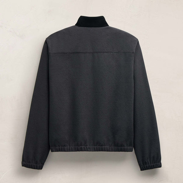 Suede Trimmed Track Jacket in Charcoal/Black | James Perse Los Angeles