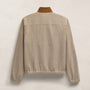 Suede Trimmed Track Jacket in Natural/Tobacco | James Perse Los Angeles