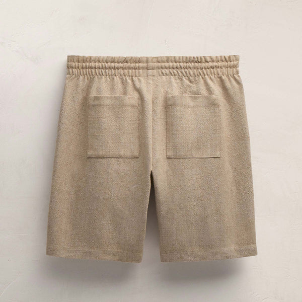 Suede Trimmed Short in Natural/Tobacco | James Perse Los Angeles