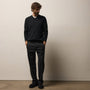 Wool Cashmere Flannel Side Piping Pant in Black | James Perse Los Angeles