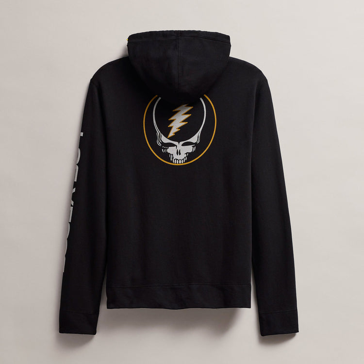Men's Fleece Full Zip Grateful Dead in Black/Cadmium | James Perse Los Angeles