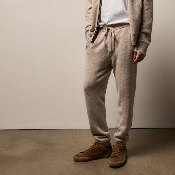 Recycled Cashmere Track Pant With Pockets in Stone | James Perse Los Angeles