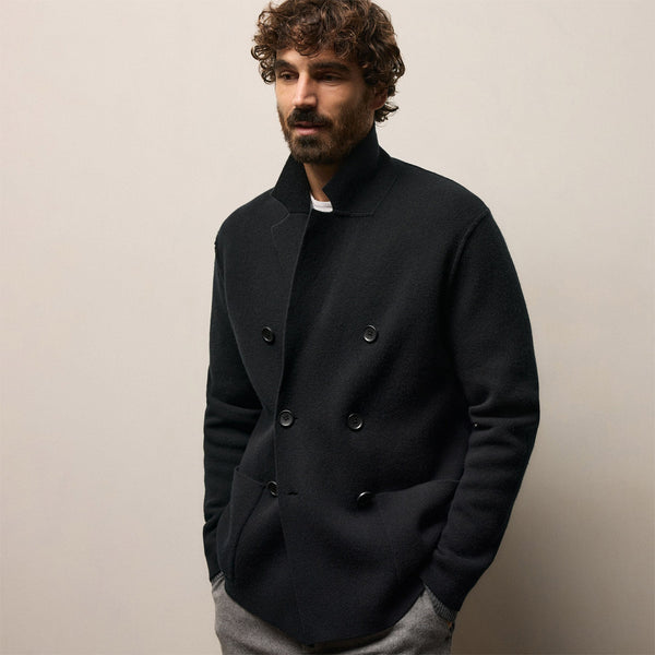 Double Breasted Cashmere Blazer in Black | James Perse Los Angeles