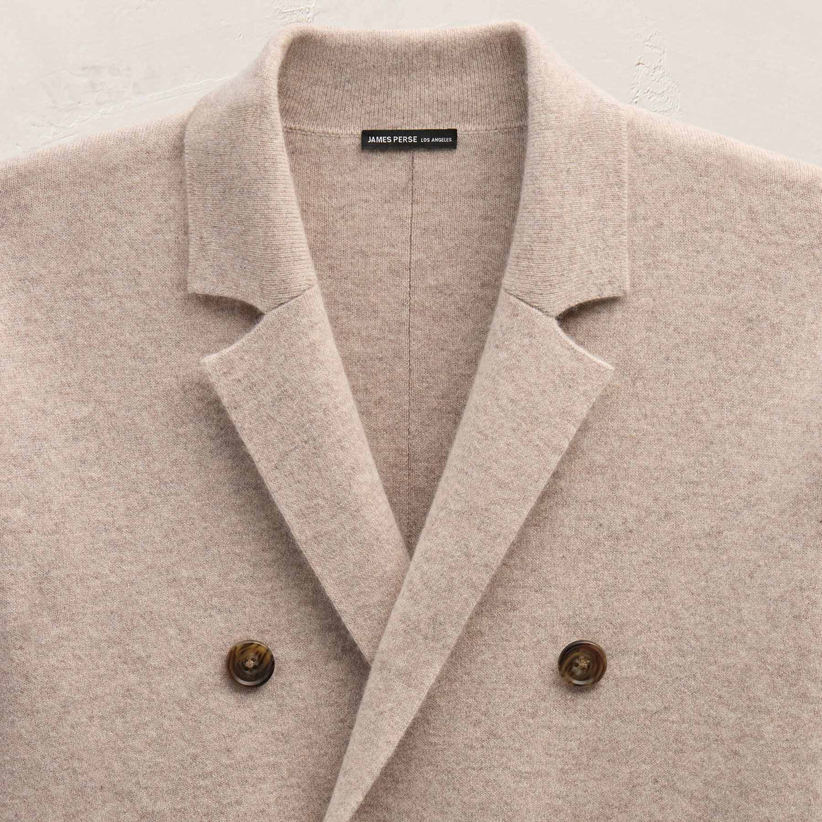 Double Breasted Cashmere Blazer in Stone | James Perse Los Angeles