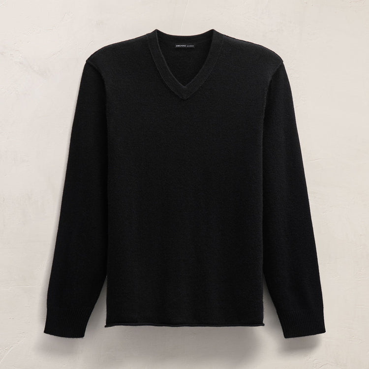 Cashmere V Neck Sweater in Black | James Perse Los Angeles