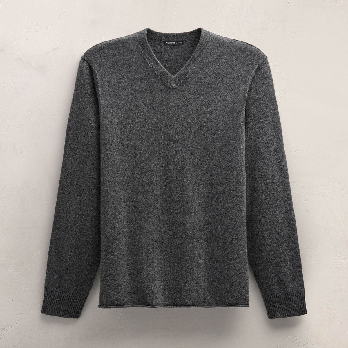 Cashmere V Neck Sweater in Flannel | James Perse Los Angeles