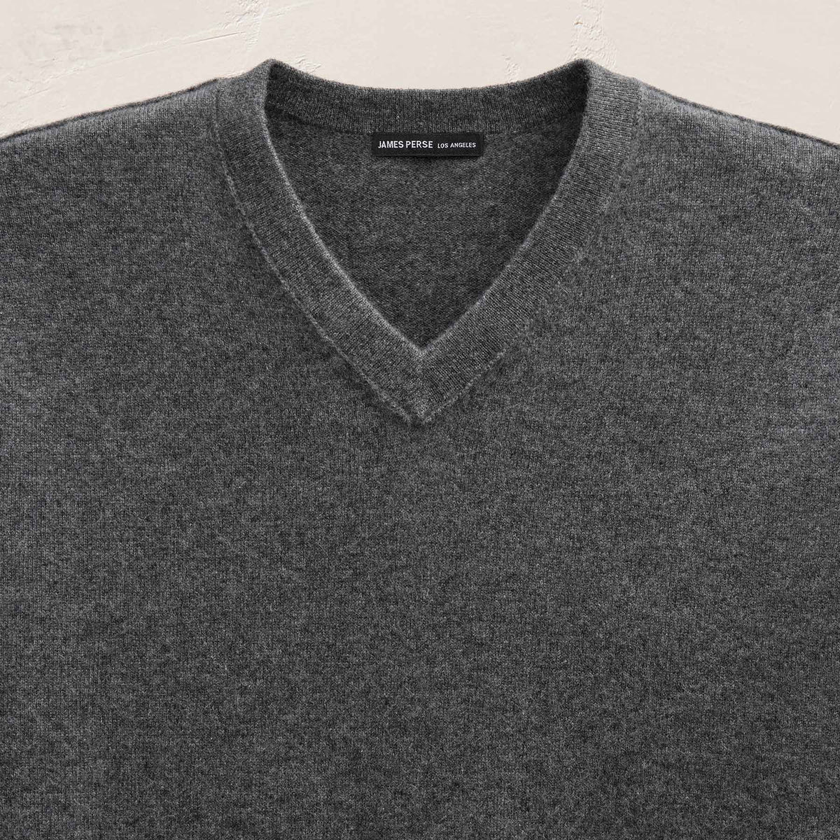 Cashmere V Neck Sweater in Flannel | James Perse Los Angeles