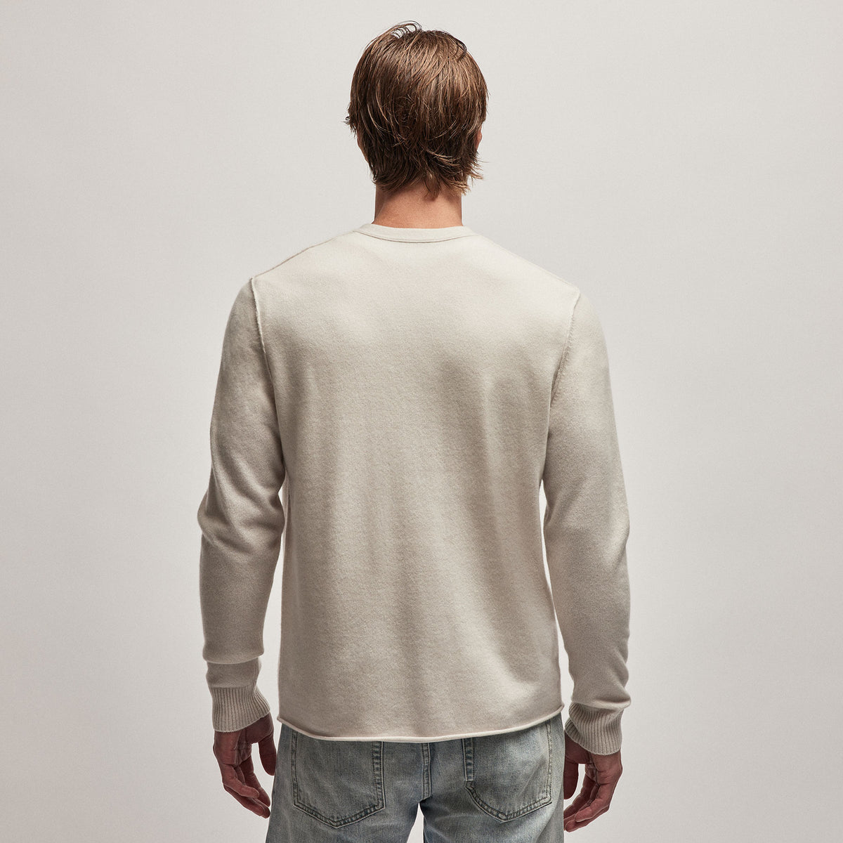 Recycled Cashmere V Sweater in Pearl | James Perse Los Angeles