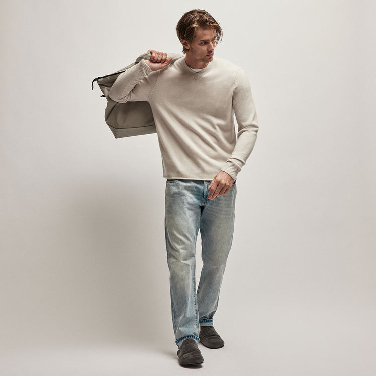 Recycled Cashmere V Sweater in Pearl | James Perse Los Angeles