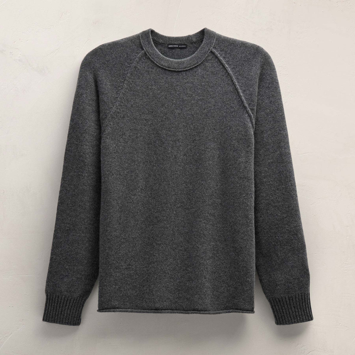 Recycled Cashmere Raglan Crew in Flannel | James Perse Los Angeles