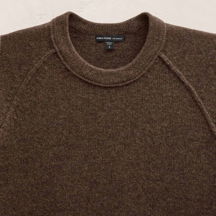Recycled Cashmere Raglan Crew in Porcupine | James Perse Los Angeles