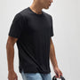 Recycled Cotton Jersey Crew in Black | James Perse Los Angeles
