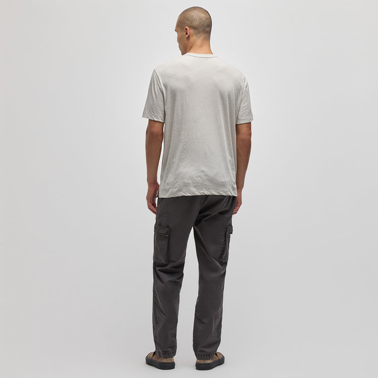Recycled Cotton Jersey Short Sleeve Henley in Salt | James Perse Los Angeles