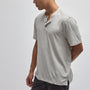 Recycled Cotton Jersey Short Sleeve Henley in Salt | James Perse Los Angeles
