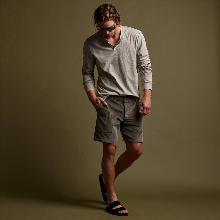 Venice Beach Corduroy Short in River Rock Pigment | James Perse Los Angeles