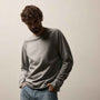 Fine French Terry Sweatshirt in Heather Grey | James Perse Los Angeles