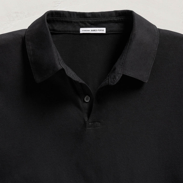 Sueded Jersey Polo - Black