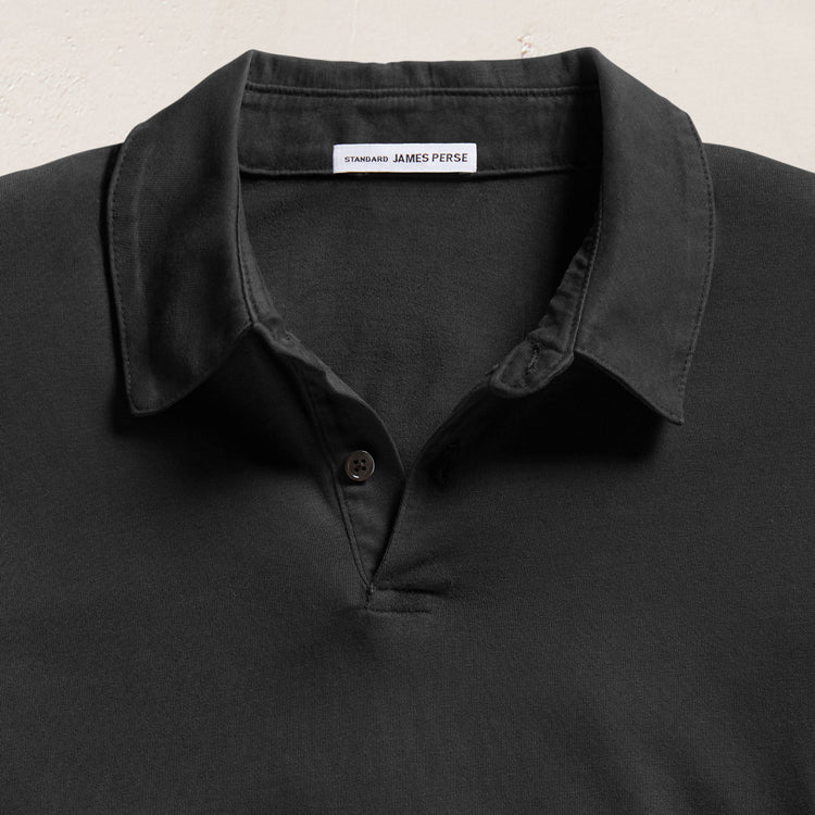 Sueded Jersey Polo - Carbon Pigment