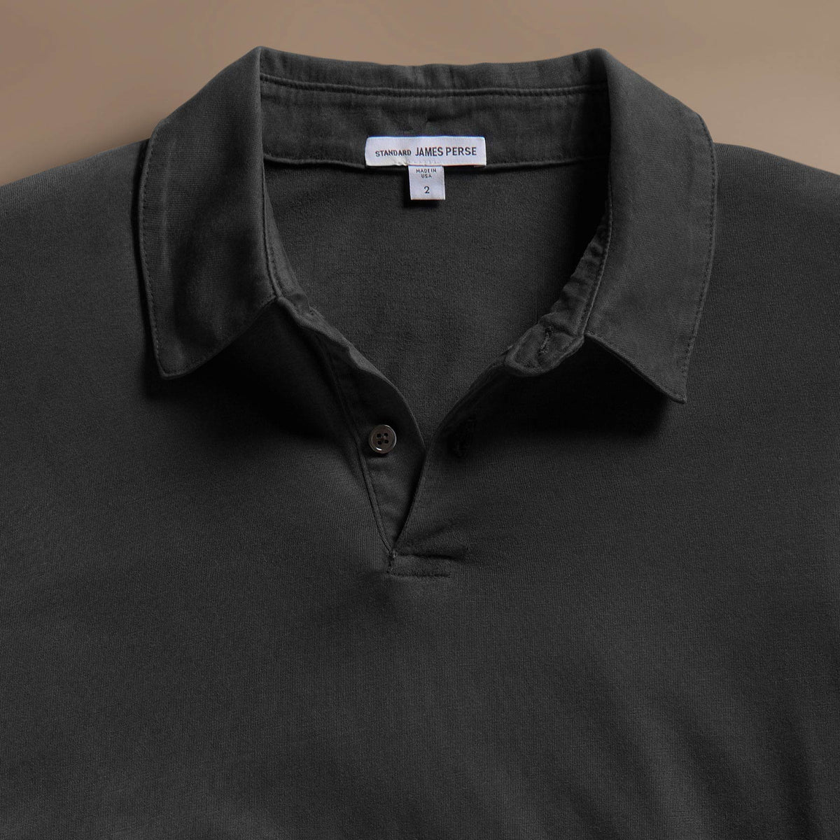 Sueded Jersey Polo in Carbon Pigment | James Perse Los Angeles