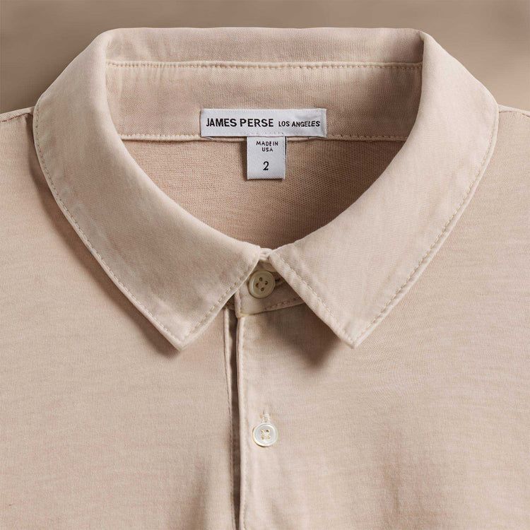 Sueded Jersey Polo in Faint Pigment | James Perse Los Angeles
