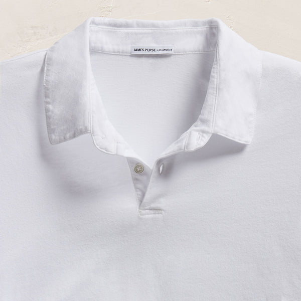 Sueded Jersey Polo - White